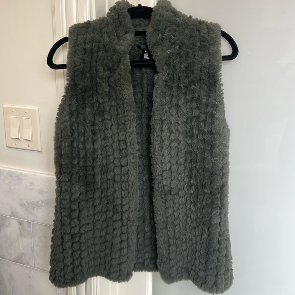 AQUA Faux Fur Vest XS
